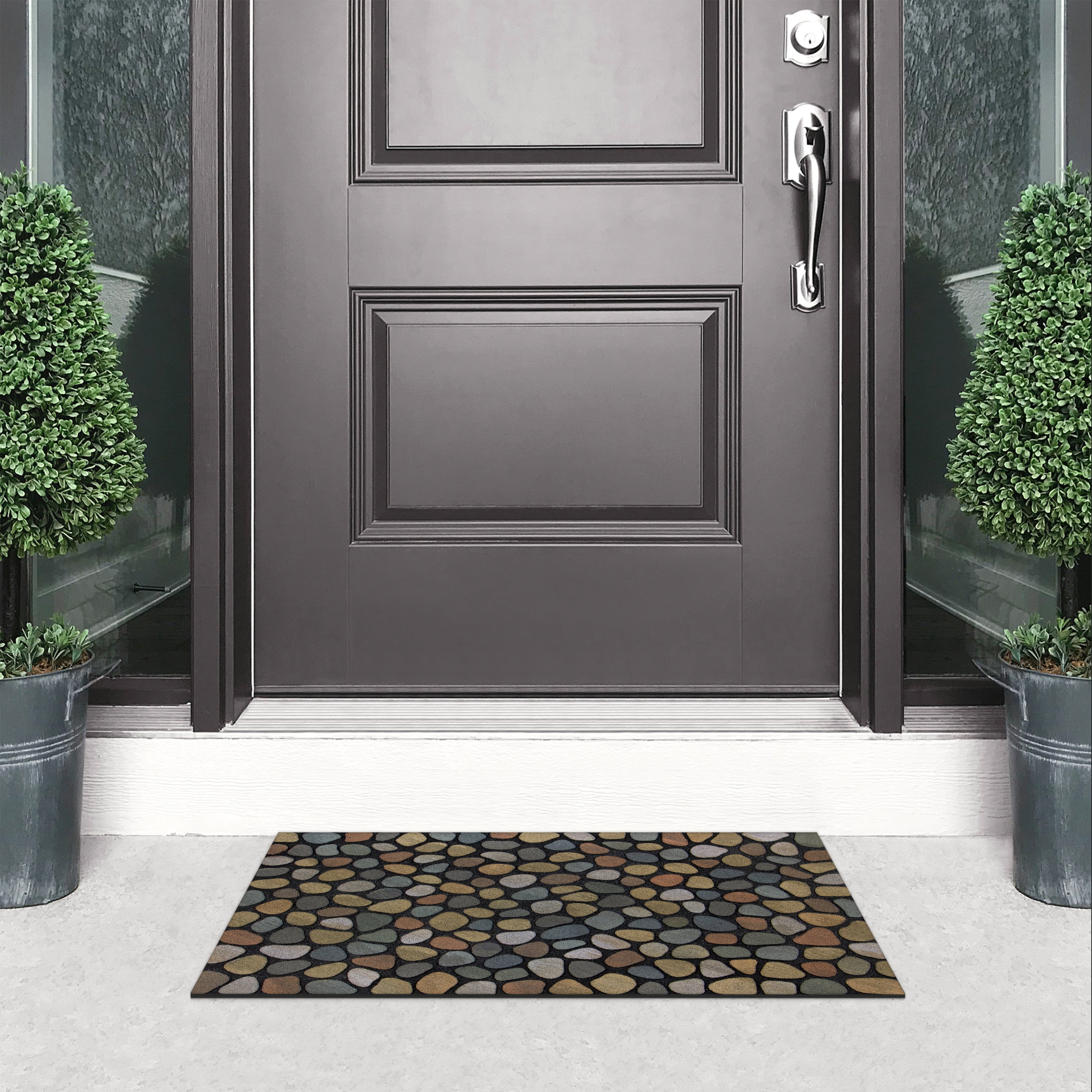 Mainstays Masterpiece Graphic Pebbles Outdoor Doormat, Multicolor, 18" x 30"