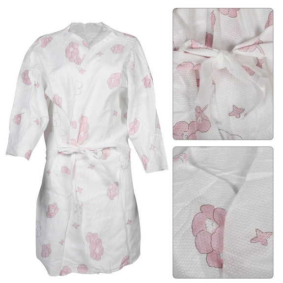 Beaupretty Disposable Thick Cotton Bathrobe Kimono Style for Spa Massage and Sleepwear