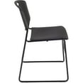 thumbnail image 5 of HomeStock Modern Minimalism 36" Square Breakroom Table- Mahogany & 4 Zeng Stack Chairs- Black, Ideal for Cafeterias, Dining, and Office Spaces, 5 of 6