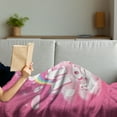 thumbnail image 3 of Gender Reveal Soft Flannel Fleece Throw Blanket, Its a Girl Words with Rainbow Balloons and Clouds Happy Baby Kids Birth, Cozy Plush for Indoor and Outdoor Use, 50" x 60", Pale Pink, by Ambesonne, 3 of 5