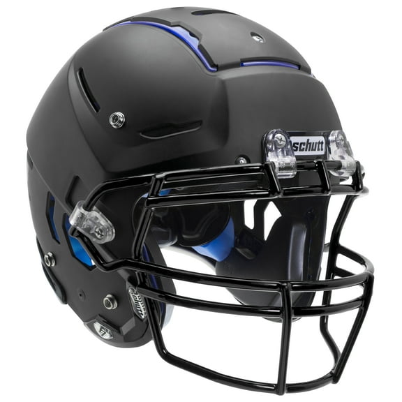 Schutt F7 LX1 Youth Football Helmet w/ attached Carbon Steel Facemask (S, Matte Black, Black ROPO-NB)