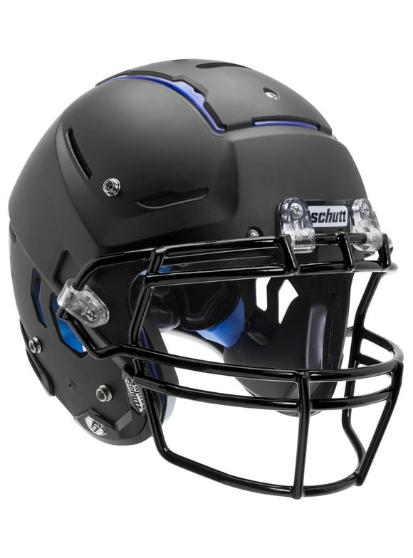 Schutt F7 LX1 Youth Football Helmet w/ attached Carbon Steel Facemask (S, Matte Black, Black ROPO-NB)