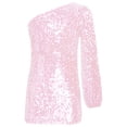 thumbnail image 3 of Runhomal Robe à Paillettes pour Filles Scintillante à une Épaule Bal Concert Fête Tenue Moulante Crayon Robes Rose 14, 3 of 6
