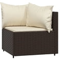 thumbnail image 2 of vidaXL Canapés d'Angle de Jardin avec Coussins 2 Pcs Poly Rotin Marron, 2 of 5