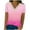 Hot Pink, variant on Wiyuqeen Women's Casual Lace V Neck T-shirts Gradient Color Short Sleeve Blouses 2024 Plus Sized Loose Fit Summer Shirts