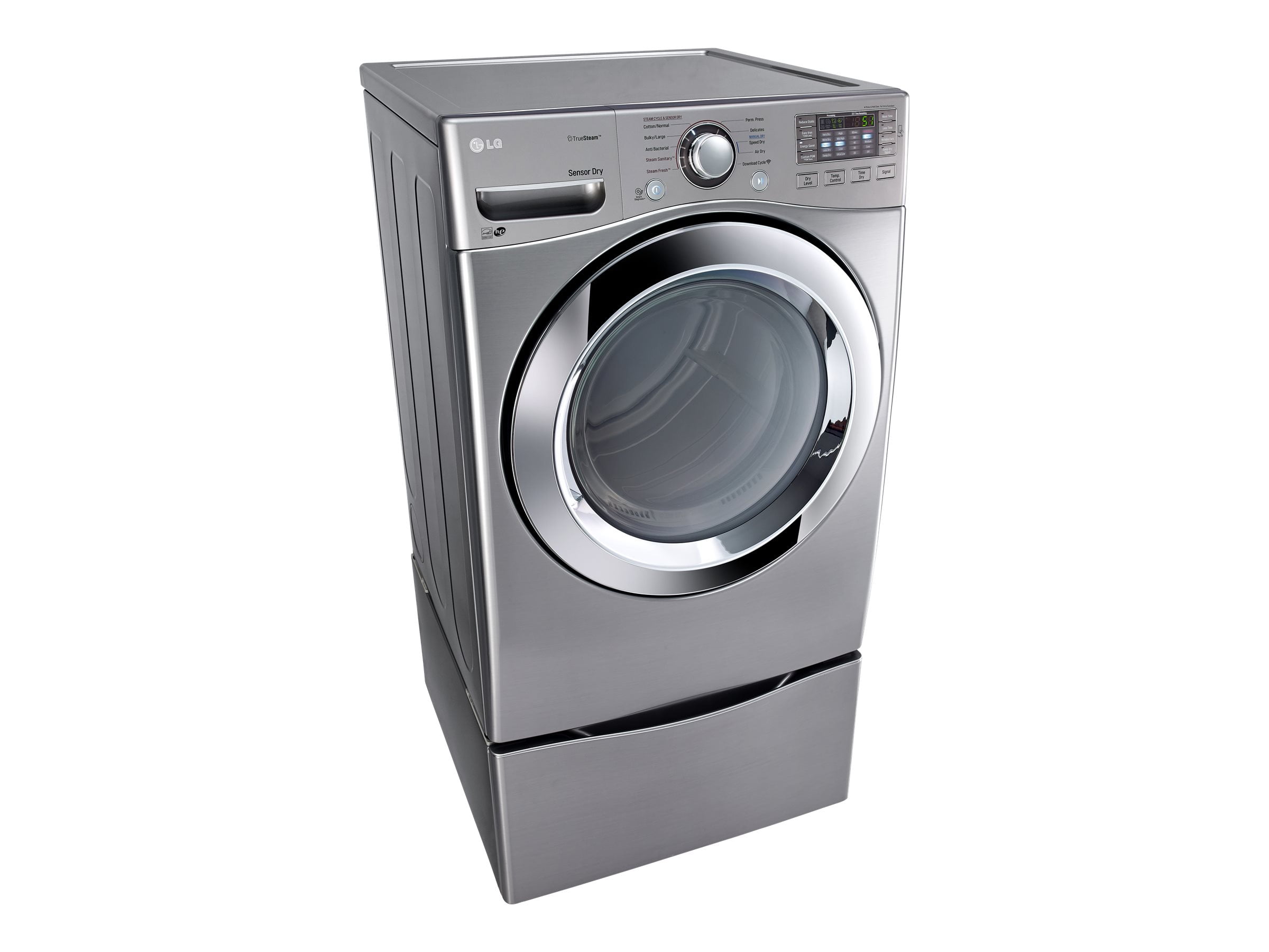 LG SteamDryer DLGX3371V - Dryer - width: 27 in - depth: 29.8 in - height: 38.7 in - front loading - graphite steel