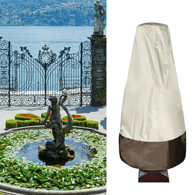 Fountain Cover for Winter with Tie At Bottomc, 210D Silver Coated Oxford Cloth Protection, Waterproof Windproof Outdoor Patio Cover Statue Cover with Sun Protection