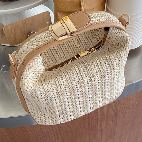 Handwoven straw purse Casual Detachable Tote Stylish Bohemian Adjustable Shoulder s Women Woven for Shopping Beach