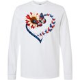 thumbnail image 3 of Inktastic Patriotic Butterfly Heart with Sunflower Long Sleeve T-Shirt, 3 of 5
