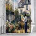 thumbnail image 2 of Country Cottage Shower Curtain, Rustic Farmhouse Painter Artwork Waterproof Fabric Bathroom Shower Curtains Set with Hooks, 72 X 72 Inch Long, 2 of 9