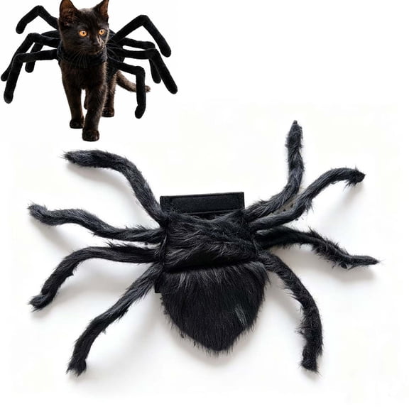 Cat Spider Costume, Halloween Spider Costume for Cats & Dogs, Adjustable Velcro Pet Outfit for Halloween Cosplay and Party Dress-Up