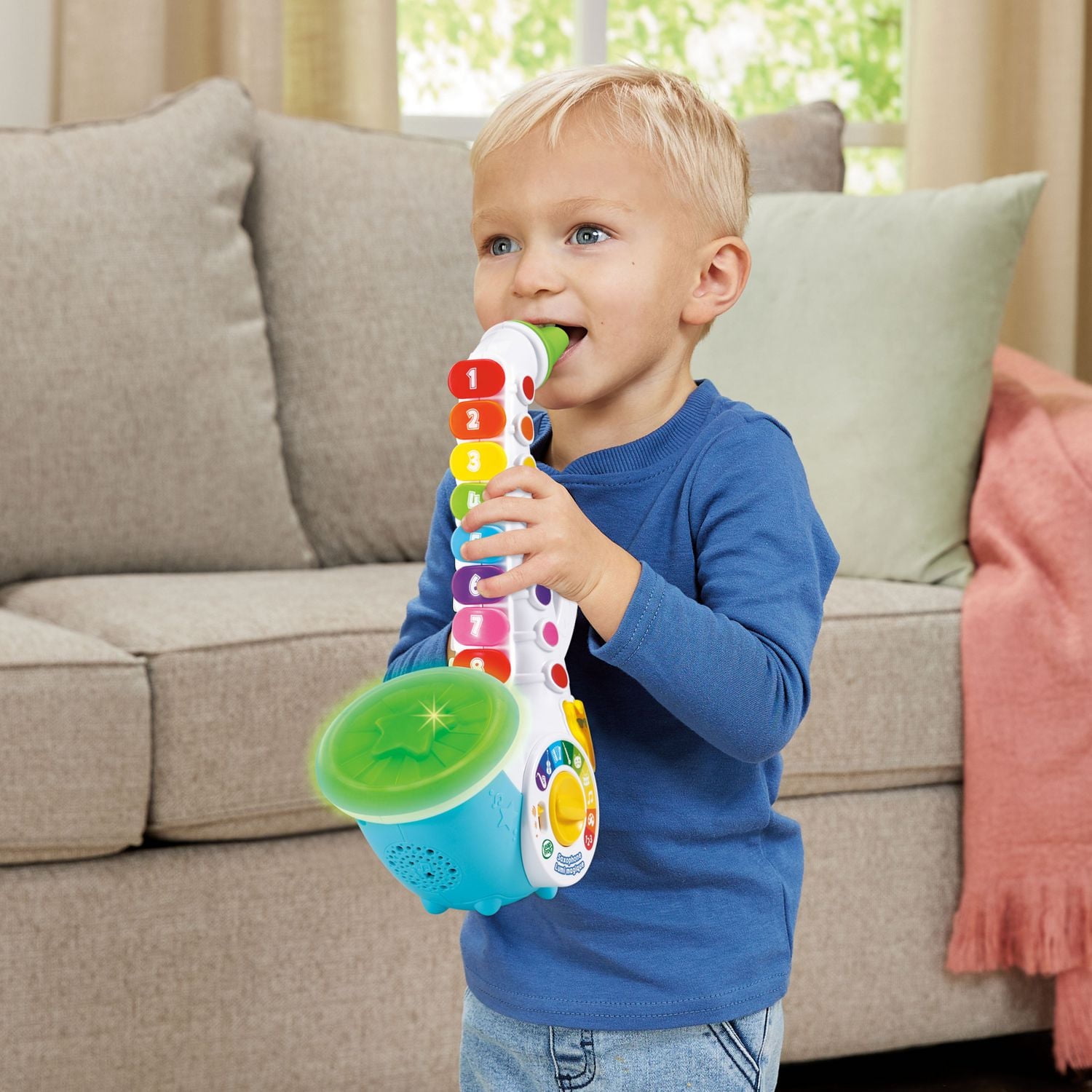 LeapFrog Learn & Groove Jazzy Saxophone - Saxophone Toy for Kids- French Version, 18+ Months