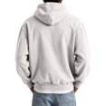 thumbnail image 5 of Havenx Mens Distressed Washed Hoodies Pullover Long Sleeve Hoodie with Pockets Hooded Sweatshirt Comfy Casual Retro Relaxed Fit Fall Winter Clothes,Beige S, 5 of 6