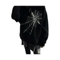 thumbnail image 4 of Opperiaya Chandail à Capuche à Manches Longues avec Fermeture Éclair Motif Toile d'Araignée en Strass, 4 of 9