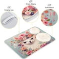 thumbnail image 4 of Coolnut Alpaca Floral Dish Drying Mat for Kitchen Counter, Ultra Absorbent Reversible Microfiber Dishes Drying Rack Pad Heat-resistant Mats 18x24in Home Decor, 4 of 7