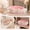 Pink, variant on Pearl Cosmetic Organizer Tray, Cotton Construction, Bowknot Vanity Storage Basket For Perfume Jewelry Makeup On Dresser Counter, Beauty Storage Decor