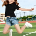 thumbnail image 7 of HAJWOH Kids Short Sleeve Polo Shirt School Uniform Shirts For Girls Boys Black 3-4 Years, 7 of 7