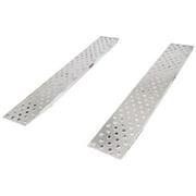 Angle View: 94" x 15" Aluminum 5,000 lb Car Trailer Ramps 16-24" Load Height Hook-End
