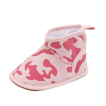 

fvwitlyh Gilrs Boots Toddler Size 5 Boots Toddler Shoes Winter Thickened Soft Bottom Camouflage Cotton Girls Tan Moccasins Boots for Girls
