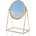 thumbnail image 1 of Makeup Mirror Makeup Mirror Double-Side Vanity Mirror Vintage 360° Rotation Metal Table Mirror Round Cosmetic Mirror Make Up Mirror for Dresser Vanity Table Desk Portable Small Mirror, 1 of 6