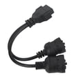 thumbnail image 1 of Splitter Diagnostic Cable, Practical Stable Conversion 11.8in Long Professional 9 Pin 6 Pin To 16 Pin OBD2 Adapter High Toughness  For Heavy Duty Diesel Trucks, 1 of 8