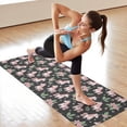 thumbnail image 6 of Black Cartoon Unicorn Floral Pattern Hot Yoga Mat Towel Non Slip for Hot Yoga - Quick-Drying Yoga Mat Cover with 4 Corner Pockets with Travel Bag - Hot Yoga Towel Non Slip 74"x26", 6 of 6