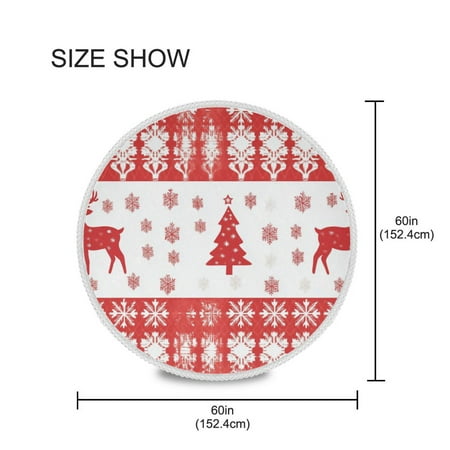 

BZSMCE Round Tablecloth The Elegan Christmas Printing Pattern Tableclothes