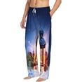 thumbnail image 2 of Balery Men'S Lantern On Snow With Christmas Pants,Sleepwear Pants,Pajama Pants,Pj Bottoms Drawstring And Pockets-Large, 2 of 9