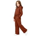 thumbnail image 4 of Girls Boys Classic 2pcs Sweatsuit Fleece Tracksuit Pullover Hooded Sweatshirts and Drawstring Wide Leg Sweatpants Activewear, 4 of 8