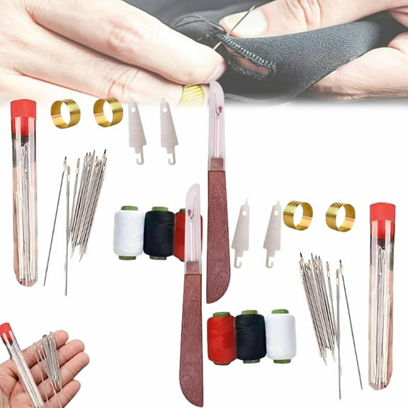 Hosenwelt Sewing Kit, 37PCS Sewing Tool Set, Portable DIY Hand Made Craft Set, Multi-Purpose Needle and Thread Kits, Sewing Working Kit for Beginners 2SET