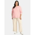 thumbnail image 2 of Terra & Sky Women's Plus Size Knit Wide Leg Pants, 28" Inseam, Sizes 0X-5X, 2 of 5