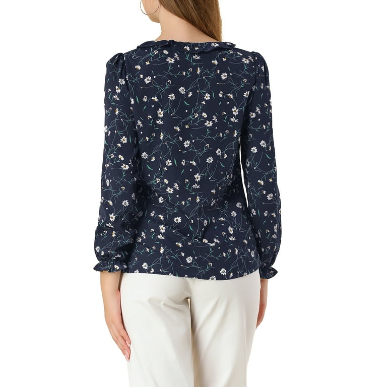 【Audire】ruffle sleeve blouse (Blue)/M Audire ruffle sleeve blouse (Blue)