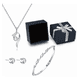 thumbnail image 2 of Conjunto de Joyas Malubero Collar Aretes Pulsera Plata Piedras Blancas, 2 of 3