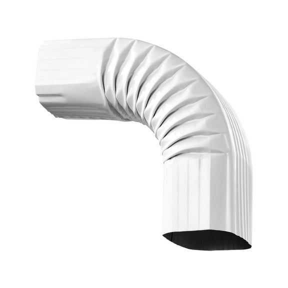 White 90 Degree Downspout Elbow - 3x4 Inch Style A L-Shaped Gutter Downspout Fitting for Roof Drainage