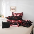 thumbnail image 5 of Homewish Romantic Butterfly Animal Bedding Comforter Set 7pcs, Red Sequin Print King Bedding Sets, Couple Anniversary Reversible Bed Sheets, Ultra Soft Bedroom Decor, 5 of 7