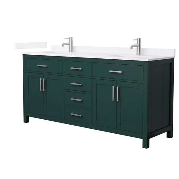 Wyndham Collection Wcg2424-72D-Qtz-Unsmxx Beckett 72" Free Standing Double Basin Vanity