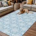 thumbnail image 2 of Fsddascl Blue Boho Floral Outdoor Rug for Patio/Deck/Porch, Non-Slip Large Area Rug 5 x 8 Ft, Ethnic Neutral Abstract Floral Texture Indoor Outdoor Rugs Washable Area Rugs, Camping Rug Carpet, 2 of 5