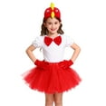thumbnail image 5 of Afdoent Toddler Girl Clothes Girls Cute Chicken Dress Up Outfit With 3D Red Chick Headband Bow Tie Skirt And Tail For Toddler Kids Party One Size, 5 of 7