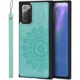thumbnail image 5 of Galaxy Note 20 Wallet Case with RFID Blocking Card Holder,Premium PU Leather Double Magnetic Buttons Stand Flip Wrist Lanyard Strap Back Cover for Samsung Galaxy Note 20 5G 6.7 Inch,Green, 5 of 14