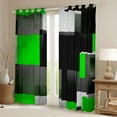thumbnail image 2 of Feelyou Green Square Geometry Curtains Pack of 2 (42x84 Each), Vintage Artwork Abstract Curtains Blackout, Chic Rectangle Bedroom Curtains, Curtains and Drapes Room Decor, 2 of 6