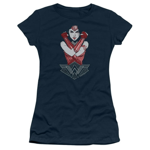 Wonder Woman Movie - Amazon - Juniors Teen Girls Cap Sleeve Shirt - Medium