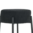 thumbnail image 6 of 24" Modern Round Bar Stools Set of 2,Contemporary Upholstered Barstools with Black Legs,Counter Height Bar Stools for Kitchens, Coffee Shops and Bar Stores,Black, 6 of 7