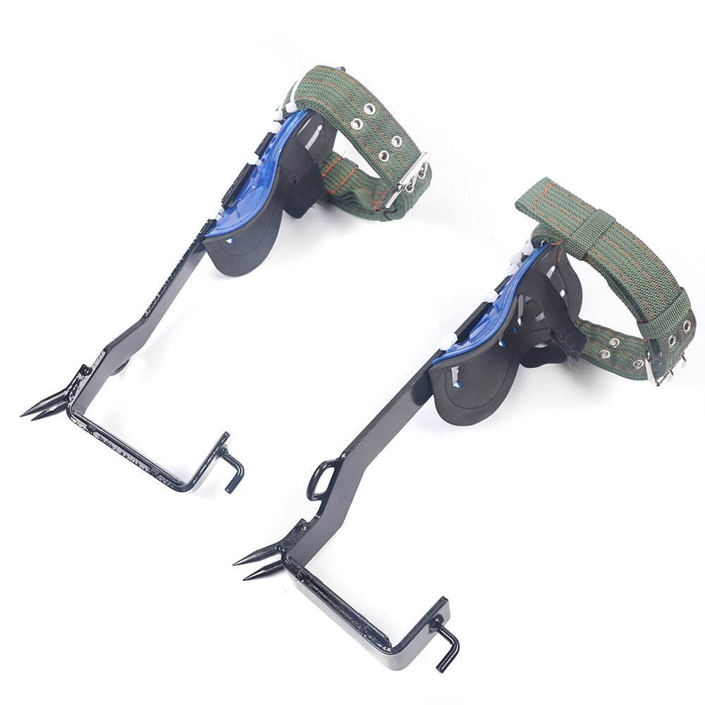 Adjust Tree/Pole Climbing Spike Set 2 Gear Safety Belt Rope Lanyard w/ Carabiner