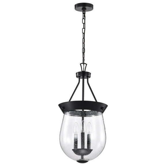 60/7800-Nuvo Lighting-Boliver - 3 Light Pendant In Traditional Style-24 Inches Tall and 11.75 Inches Wide-Matte Black Finish    -Traditional