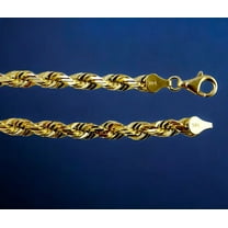 Real 14K Yellow Gold Chain 3.5mm 22'' Solid Rope Chain