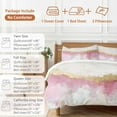 thumbnail image 6 of Abstract Street Art Duvet Cover Set Twin Size, Pink Gold Geometric Style 4 Piece Soft Microfiber Bedding Set with 1 Duvet Cover, 1 Flat Sheet, 2 Pillowcases, 6 of 9