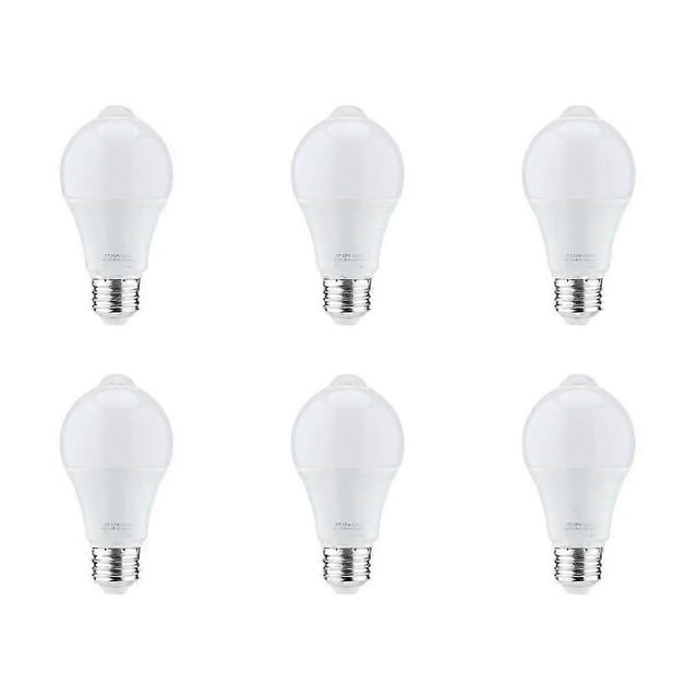 6X 12W Motion Sensor Light Bulb,Outdoor/Indoor Movement Activated Security LED Bulb,1000LM,E26/B22
