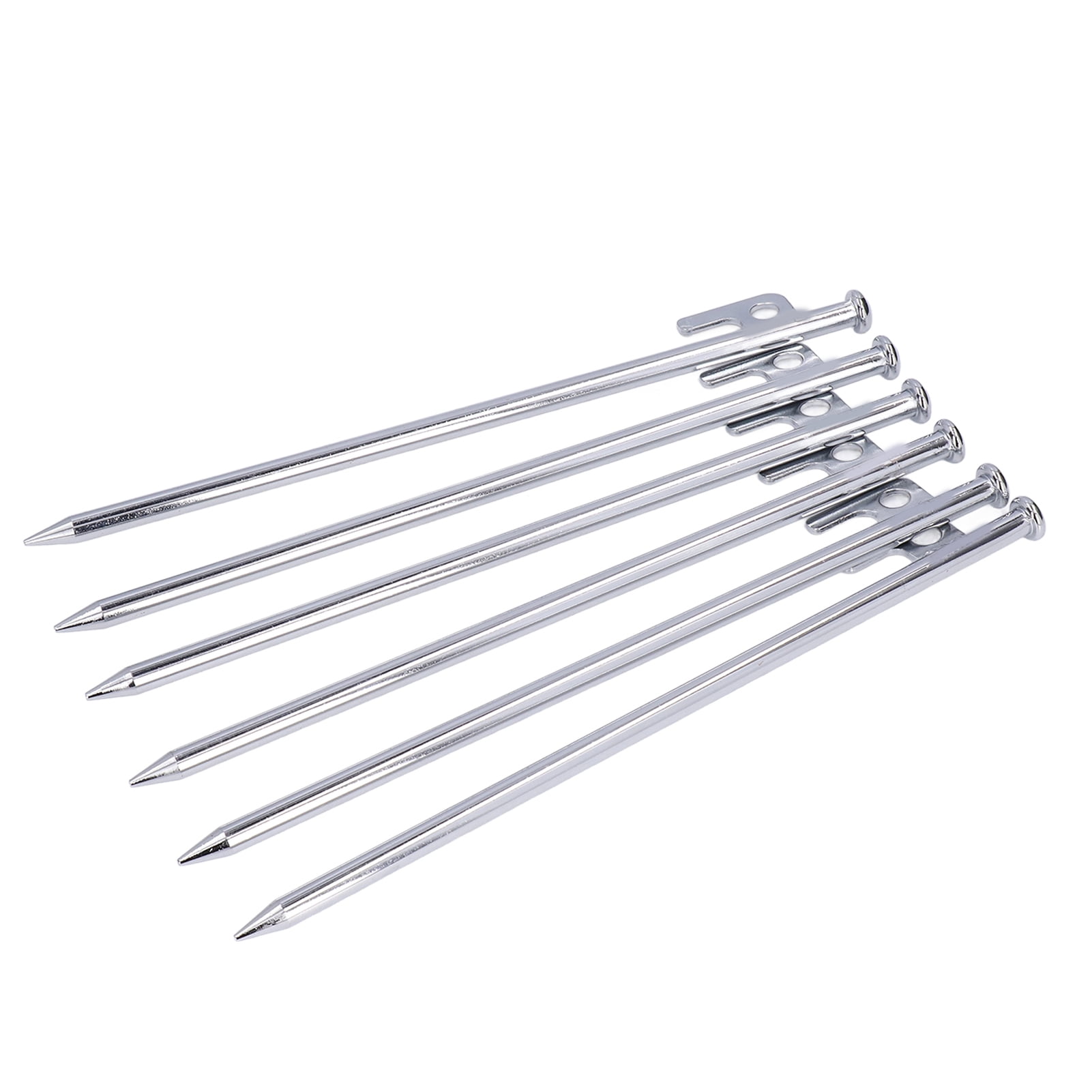 LAZIOEGR 6Pcs Heavy Duty Tent Stakes Pegs 11.8 Inches / 300 mm Carbon Steel Camping Pegs for Outdoor Hiking Backpacking Pitching Tents Anti Dropping Good Fixability Flat Head Design