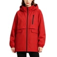 thumbnail image 2 of IUYRTFE Women's Hooded Windbreaker Jacket Long Sleeve Mid Length Zip Up Outdoor Coat with Pockets, 2 of 9