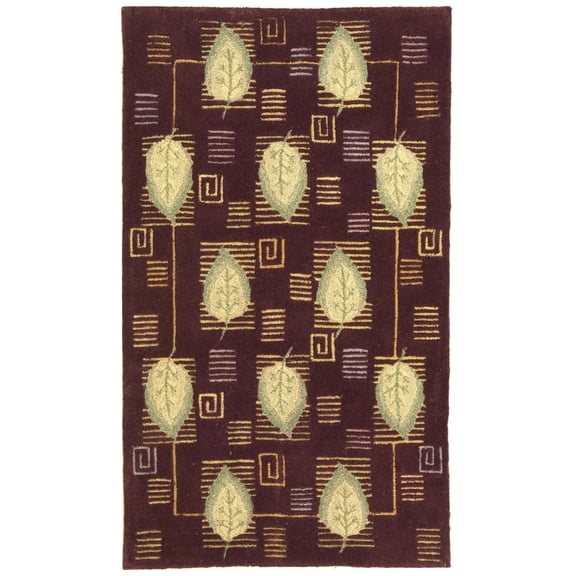 SAFAVIEH Berkley Beulah Floral Wool Area Rug, Plum/Yellow, 3'9" x 5'9"
